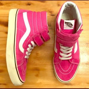 Hot pink high top Vans - size 8.5